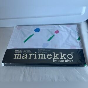 New Sealed Marimekko Dan River Vintage Snow Flower Pattern TWIN Flat Sheet